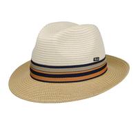 LIPODO Cappello di Paglia Corinaldo Bogart Uomo - Made in Italy da Sole con Nastro Grosgrain Estate Primavera/Estate - S (54-55 cm) Bianco Crema