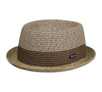 LIPODO Cappello di Paglia Ennario Pork Pie Uomo - Made in Italy da Sole Primavera/Estate Estate - XL (60-61 cm) Beige