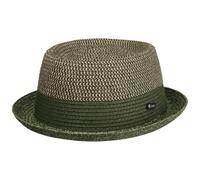LIPODO Cappello di Paglia Ennario Pork Pie Uomo - Made in Italy da Sole Primavera/Estate Estate - XL (60-61 cm) Verde