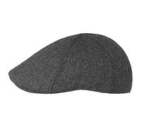 LIPODO Coppola da Uomo - Berretto con Visiera con Motivo a Spina di Pesce - Berretto da Uomo di Colore Nero-Grigio - per la Stagione Primavera/Estate Nero-Grigio S (55-56 cm)