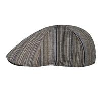 LIPODO Coppola Linen Rayon Gatsby Uomo - Berretto Estivo in Lino Piatto Chiuso Dietro, con Visiera, Fodera, Fodera Estate Primavera/Estate - M (56-57 cm) Marrone