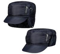 LIPODO Piumino Armycap con copriorecchie Uomo - Berretto Idrorepellente Foderato - Berretto da Uomo in Cotone - Cappellino Autunno/Inverno - Cappellino Invernale Blu Scuro M (56-57 cm)