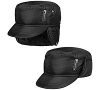 LIPODO Piumino Armycap con copriorecchie Uomo - Berretto Idrorepellente Foderato - Berretto da Uomo in Cotone - Cappellino Autunno/Inverno - Cappellino Invernale Nero M (56-57 cm)