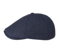 LIPODO Rapallo Melange Berretto Piatto da Uomo - Autunno/Inverno - Coppola Imbottita con Lana - con Visiera - Coppola a Sei Spicchi - Capello Invernale Blu Scuro M (57-58 cm)