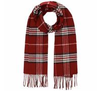 LIPODO Sciarpa a Quadri Cashmink Donna/Uomo - Made in Germany invernale da uomo con frange autunno/inverno - Taglia unica rosso scuro
