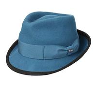 LIPODO The Classic Cappello Trilby Feltro di Lana unicolore Fascia Decorativa Made in Italy Unisex Estate Inverno Petrolio XL (60-61 cm)
