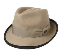 LIPODO The Classic Cappello Trilby Feltro di Lana unicolore Fascia Decorativa Made in Italy Unisex Estate Inverno Beige L (58-59 cm)