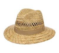 LIPODO Traveller Cappello di Paglia da Uomo - Cappello in 100% Paglia - Cappello da Sole in S, M, L e XL - Prodotto in Italia - Cappello di Paglia con Fascia in Gros-Grain Naturale XL (60-61 cm)