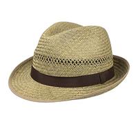 LIPODO Trilby di Paglia Unisex - Trilby in 100% Paglia - Disponibile in Diverse Misure (S, M, L, XL) - Cappello di Paglia Ideale per l’Estate Naturale L (58-59 cm)