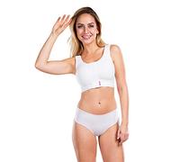 LIPOELASTIC® PI Super Variant - Coppe in Cotone Senza Cuciture, Gancio Anteriore Regolabile e Chiusura a Occhio, Cinghie Regolabili Completamente apribili, Bianco, L… (Bianco, S)