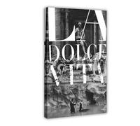 LIPOYE Poster del film La Dolce Vita (1961) su tela, decorazione per camera da letto, ufficio, camera da letto, regalo, 60 x 90 cm