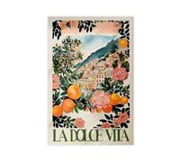 LIPOYE Poster su tela con stampa digitale La Dolce Vita Italia, decorazione per camera da letto, ufficio, stanza, regalo, 50 x 75 cm