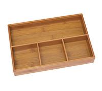 Lipper International 824, vassoio organizer a 4 scomparti in legno di bambù, 29 x 19 x 4 cm