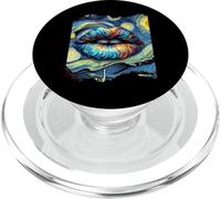 Lips Fashion Van Gogh Pittura artistica Cielo stellato Labbra notturne PopSockets PopGrip per MagSafe