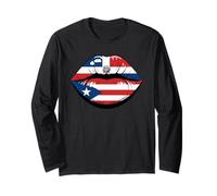 Lips Half Dominican Puerto Rican Roots Dominican Republic Maglia a Manica