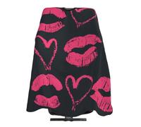 Lips Kisses On A Black Unisex Mantello Da Barbiere Tutta Lunghezza Mantellina Parrucchiere Con Chiusura A Gancio Mantella Parrucchiere Per Parrucchieri Acconciatura Uso Domestico 168X140Cm