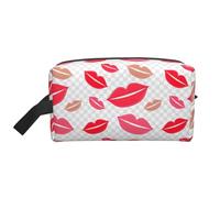 Lips Print Travel Makeup Portable Cosmetic Organizer Pouch Large Bag Capacity Storage Bag