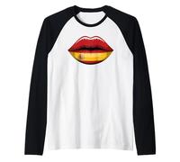 Lips Spain Flag Spanish Roots Maglia con Maniche Raglan