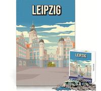 Lipsia,Germania - Poster di viaggio vintage - Vecchio Municipio (Altes Rathaus) - Puzzle da 1000 pezzi - Sfida mentale - Ricreazione rilassante - Incastro perfetto (38x52cm)