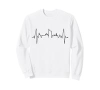 Lipsia Skyline Battito del Cuore Germania Amo la Leipzig Felpa