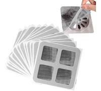 Lipski Disposable Hair Drain Stickers, Disposable Shower Drain Hair Catcher, Self-Adhesive Floor Drain Stickers, Bathroom Hair Filter Hair Blocking Net (20PCS)