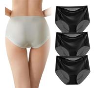 Lipski Ultra-Thin Non-Marking Ice Silk Underwear, Smooth Quick Dry Briefs, Underwear Womens Invisible Lightness Butt Lift Briefs (3pcs-A,2XL)