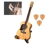 Lipski Wooden Acoustic Guitar Pick Box, Wooden Guitar Pick Box with Stand, Mini Storage Box for Guitarists, Musician Engraved Wooden Plectrum Case, Unique Guitar Picks (1)