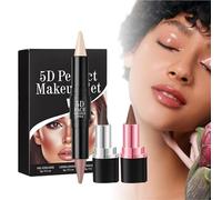 Lipstick and Liner Set, 3x Long Lasting Waterproof Sweatproof Pigment Combo, Matte Gloss Beauty Cosmetic Pencil Kit for Women Girls Teens Travel Party Gift Makeup Look