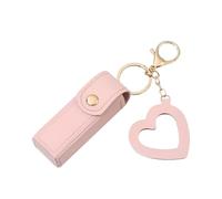 Lipstick Case - Custodia portatile in pelle | Mini rossetto Cover con | Girls Travel Lipgloss Makeup Storage Holder | Lipstick Holder Lip Gloss Bag Lip Balm Pouch for Women Travel Gift, rosa, Se
