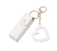 Lipstick Case - Custodia portatile in pelle | Mini rossetto Cover con | Girls Travel Lipgloss Makeup Storage Holder | Lipstick Holder Lip Gloss Bag Lip Balm Pouch for Women Travel Gift, bianco, Se