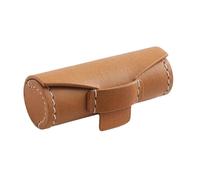 Lipstick Case - Portable Lip Stick Holder, Cylindrical Sleeve, Compact Women Organizer, Small Balm Pouch | Convenient Travel Cosmetic Storage for Girls Handbag Makeup Kit Daily Use, Marrone chiaro, Se