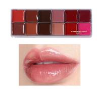 Lipstick Color Palette - Matte Cream Lipstick Makeup Color Palette, Smooth Colors Transition Cosmetic Set With Compact Design For Long Wear Makeup For Wife Daughter Mom