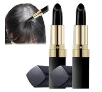 Lipstick Design Temporary Hair Coloring Stick, Plant Hair Dye Stick, Natural Hairline Shadow Stick,Instantly Cover Hair Contour Root,Quickly Cover Up Grey Hair (Black-2pcs)