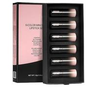 Lipstick Glitter, Waterproof Lip Glaze, 1,6 x 5,1 cm / 0,63 x 2,01 pollici Shimmer Gloss Finish, Long Lasting Matte Texture, Set di 6 colori, for Women, Girls, Party Makeup, Daily Wear