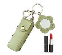 Lipstick Holder Keychain, Leather Lipstick Case, Fashion Makeup Organizer, Cosmetic Wallet, Portable Accessory for Women Girls Purse Travel Handbag Beauty Essentials, 6.49inch