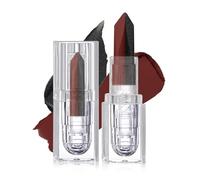 Lipstick opaco 2 in 1 due in 1 - Black Cherry & Crimson Duo, idratante, a lunga durata, impermeabile, plump and Shine Lipstick, per compleanno, San Valentino, giorno del Ringraziamento