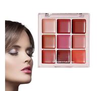 Lipstick Palette, Moisturizing Gloss Set, 8.2/7.9/1.9 Centimeters Non-Sticky Matte Plumper with 9 Colors for Everyday Wear and Teen Makeup Professional