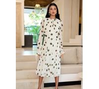 Lipsy Abito midi aderente e svasato sotto il seno a maniche lunghe Lipsy 44 Bianco