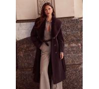 Lipsy Cappotto lungo con cintura e collo in pelliccia Lipsy 42 rosso