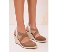 Lipsy Espadrillas con Zeppe medie, punta chiusa e cinturino elastico incrociato, in Pelle scamosciata sintetica, di Lipsy. Marrone