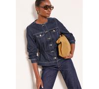 Lipsy Giacca di jeans Lipsy senza colletto con vita stretta 44 blu