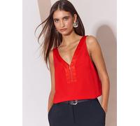 Lipsy Gilet con zip Lipsy in chiffon e raso misto 48 rosso