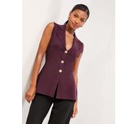 Lipsy Gilet in maglia Smanicato con scollo a V e colletto Lipsy 36 rosso
