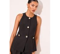 Lipsy Gilet Lipsy con Girocollo e peplo 40 Nero