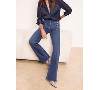 Lipsy Jeans a zampa con bottoni da marinaio Lipsy 36 blu