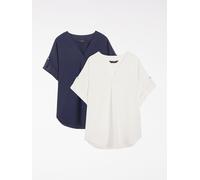 lipsy Lipsy Utility Top a maniche corte con scollo a V 2 Confezione 38 Bianco
