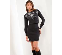 Lipsy Mini abito di Natale in maglia Girocollo Lipsy 46 Nero
