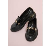 Lipsy Mocassini slip-on da scuola con ciondolo a farfalla in vernice Lipsy uk3eu355 Nero