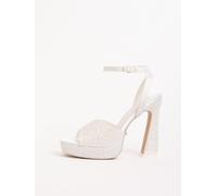 Lipsy Sandali con tacco a blocco e plateau alto decorati con perle in raso da sposa Lipsy eu39 Bianco