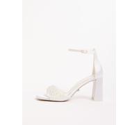 Lipsy Sandali con tacco alto e blocco decorati con perle in raso da sposa Lipsy eu41 Bianco